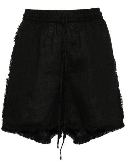 logo-embroidered frayed shorts by P.A.R.O.S.H.