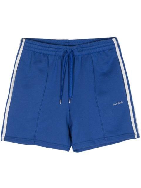 logo-embroidered striped shorts by P.A.R.O.S.H.