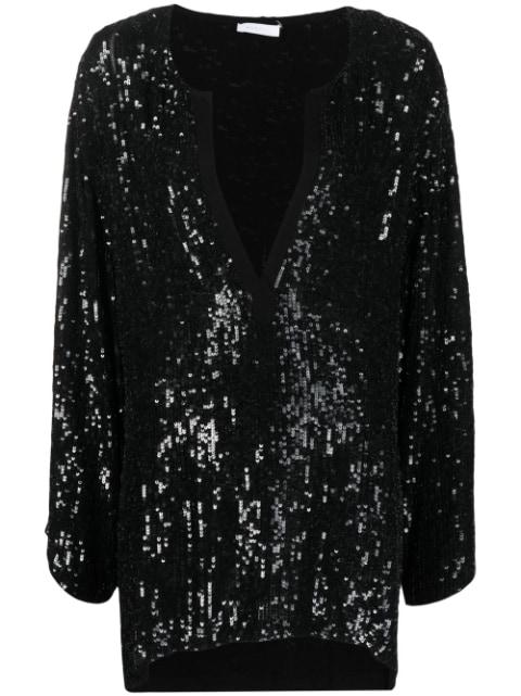 long-sleeve sequin blouse by P.A.R.O.S.H.