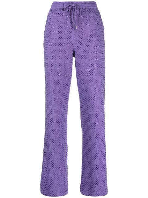 mesh-design cotton-blend trousers by P.A.R.O.S.H.
