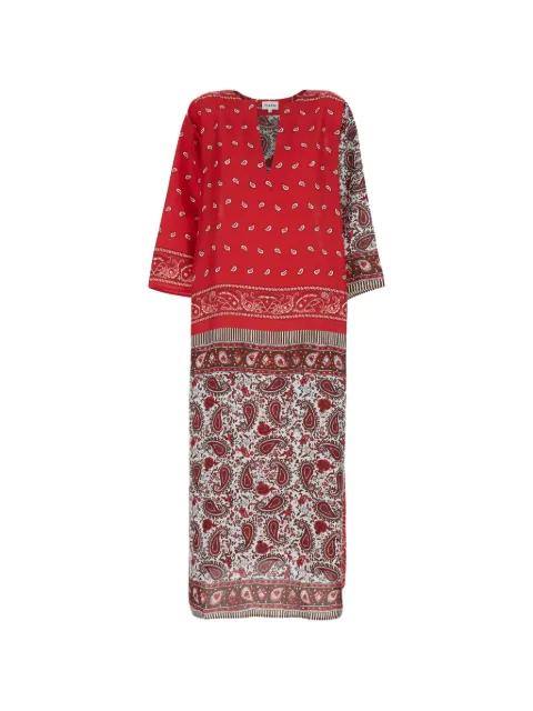 paisley-pattern V-neck midi dress by P.A.R.O.S.H.