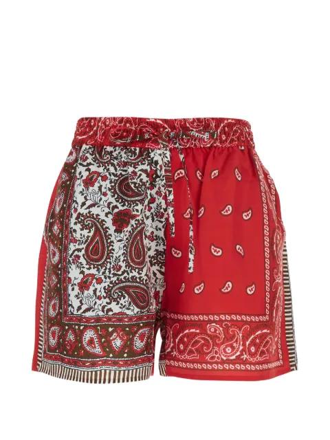 paisley-print drawstring shorts by P.A.R.O.S.H.