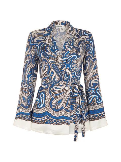 paisley-print tie-waist blazer by P.A.R.O.S.H.