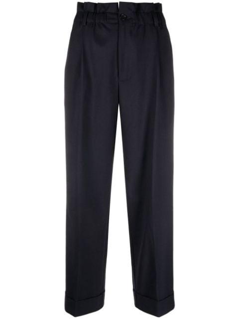 paperbag-waist straight-leg trousers by P.A.R.O.S.H.