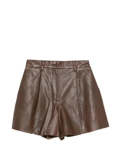 pleated leather shorts by P.A.R.O.S.H.