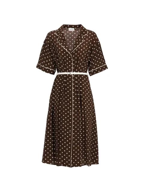 polka-dot belted midi dress by P.A.R.O.S.H.