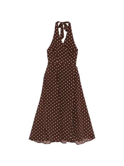 polka-dot halterneck midi dress by P.A.R.O.S.H.