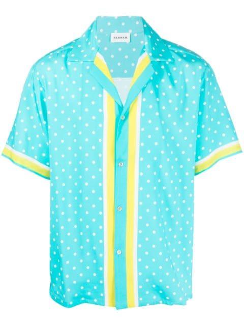 polka-dot print short-sleeved silk shirt by P.A.R.O.S.H.