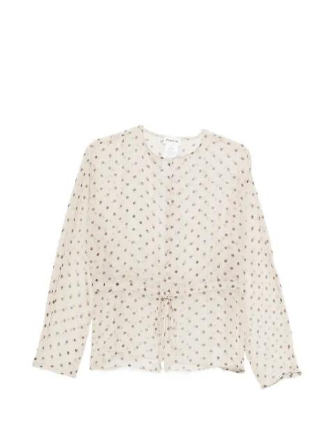 polka-dot tie-waist blouse by P.A.R.O.S.H.