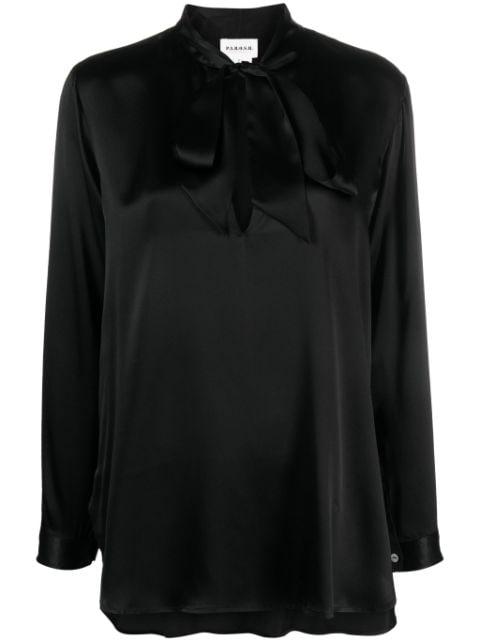 pussy-bow collar silk shirt by P.A.R.O.S.H.