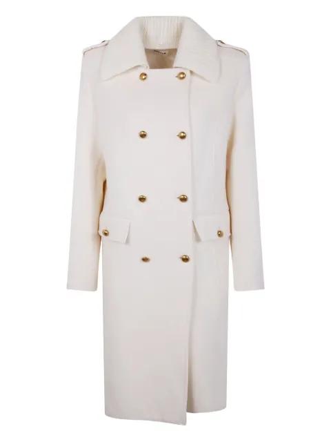 ribbed-collar buttoned coat by P.A.R.O.S.H.