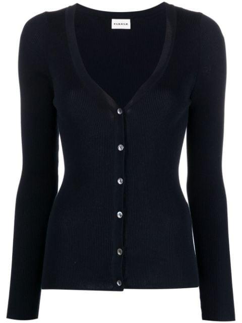 ribbed-knit V-neck cardigan by P.A.R.O.S.H.