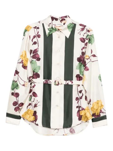 rose-print belted shirt by P.A.R.O.S.H.