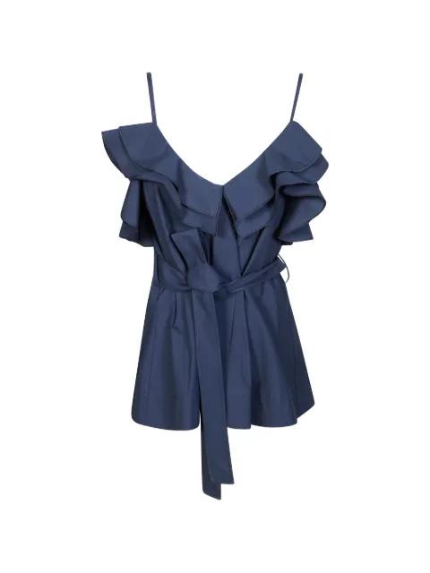ruffled belted blouse by P.A.R.O.S.H.