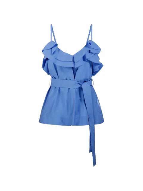 ruffled belted top by P.A.R.O.S.H.