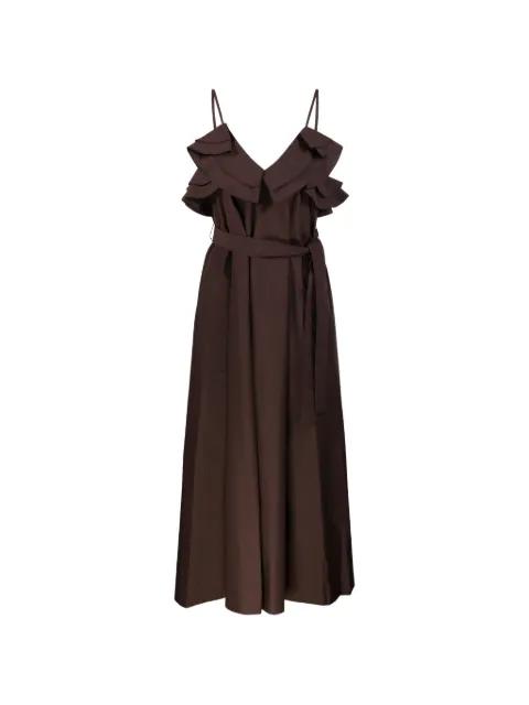 ruffled midi dress by P.A.R.O.S.H.