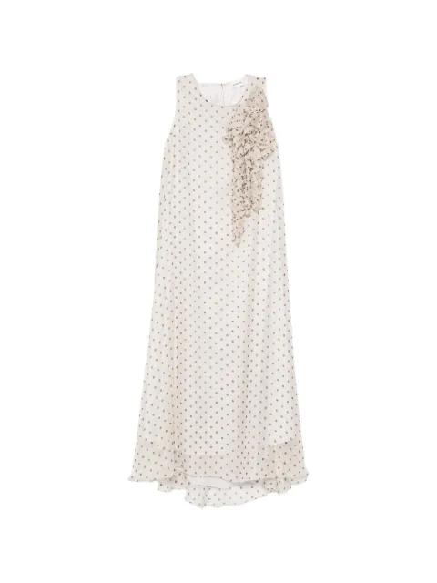 ruffled polka-dot midi dress by P.A.R.O.S.H.