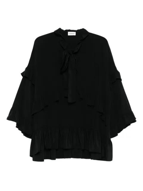ruffled tie-neck top by P.A.R.O.S.H.