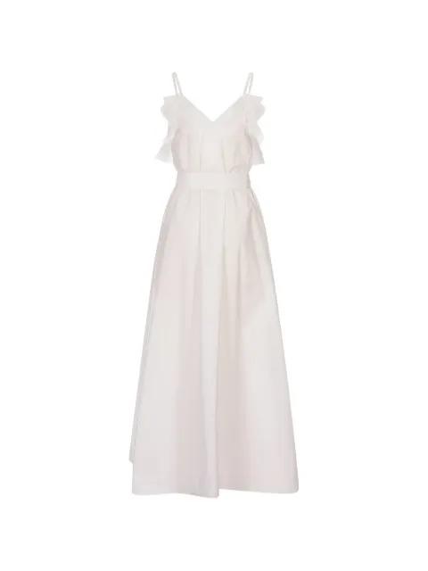 ruffled-trim belted maxi dress by P.A.R.O.S.H.