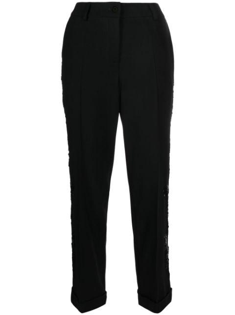 sequin-detail tapered-leg trousers by P.A.R.O.S.H.