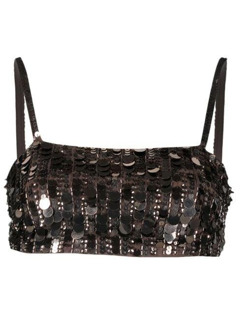 sequin-embellished cropped tank top by P.A.R.O.S.H.