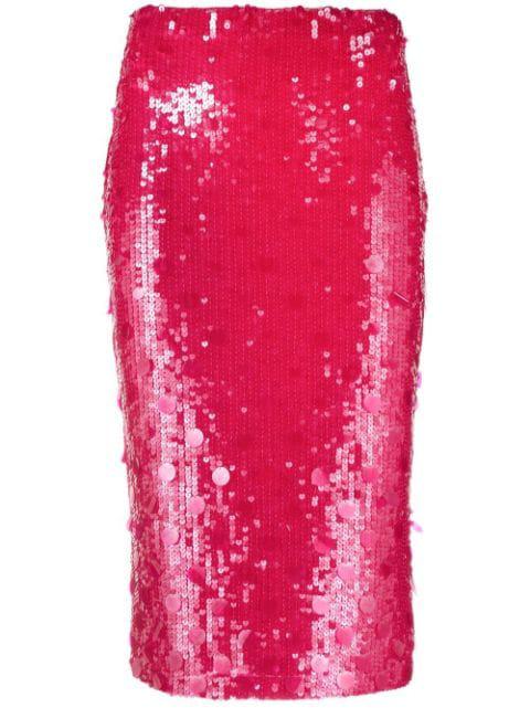 sequin-embellished midi skirt by P.A.R.O.S.H.
