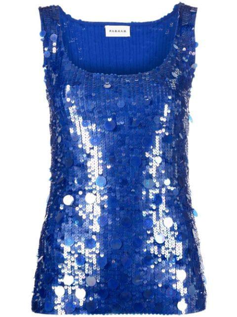 sequin-embellished tank top by P.A.R.O.S.H.