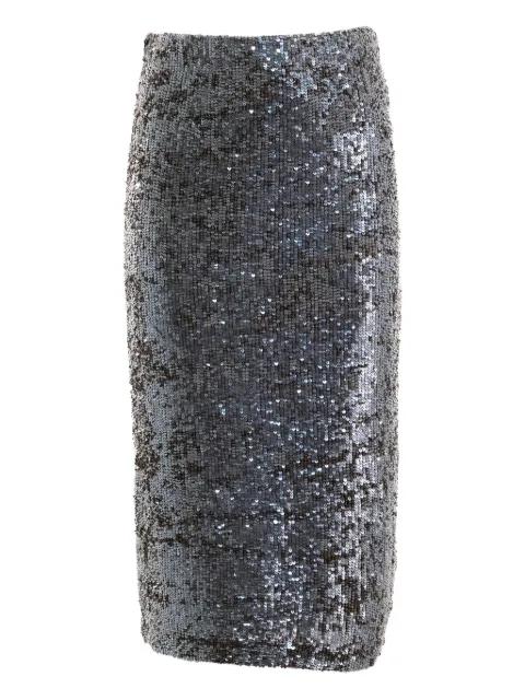sequin-embellishment midi skirt by P.A.R.O.S.H.