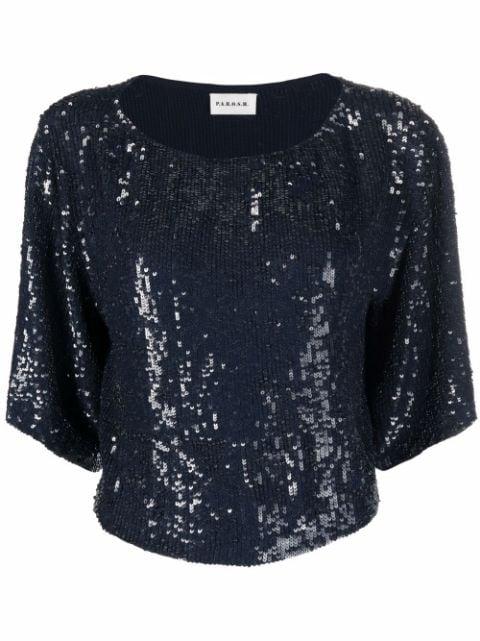 sequined cropped blouse by P.A.R.O.S.H.