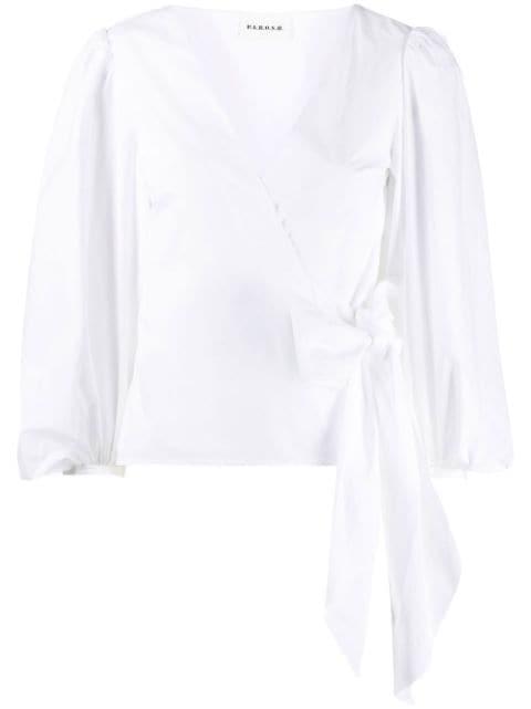 side-tie crop-sleeve blouse by P.A.R.O.S.H.