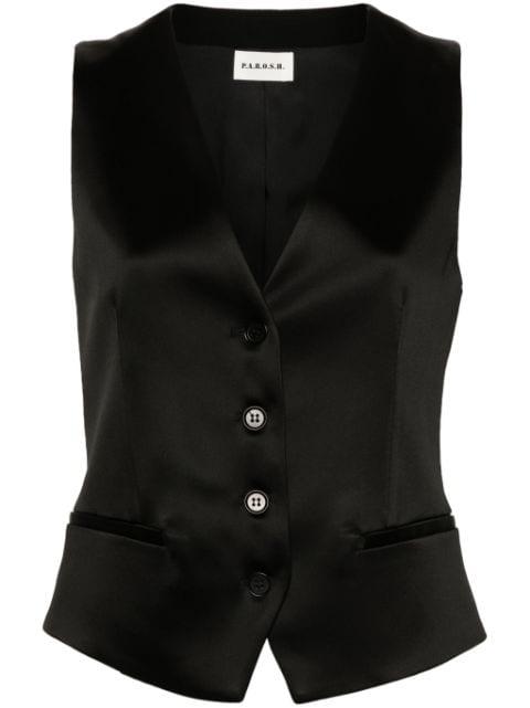 single-breasted satin gilet by P.A.R.O.S.H.