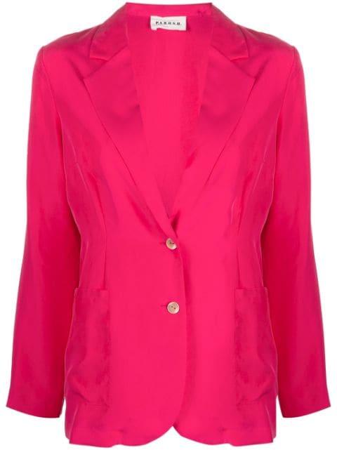 single-breasted silk-blend blazer by P.A.R.O.S.H.