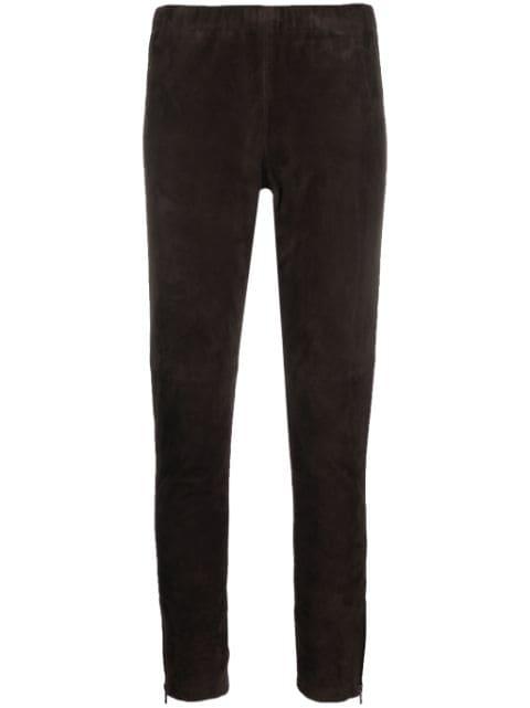 slim-fit suede trousers by P.A.R.O.S.H.