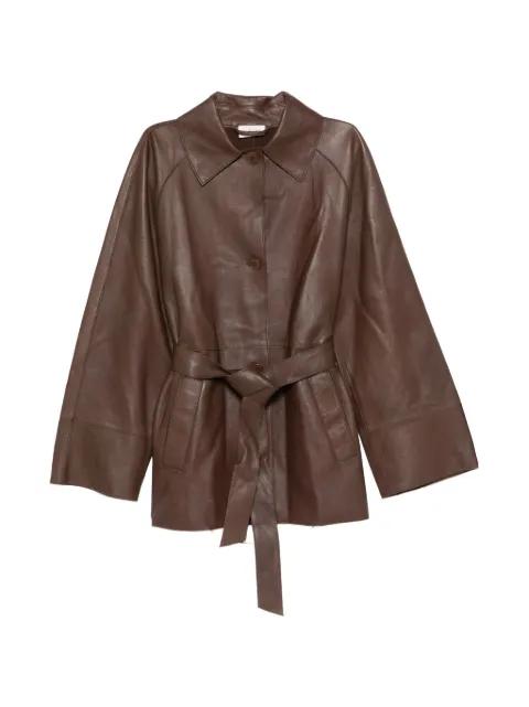 tie-waist leather jacket by P.A.R.O.S.H.