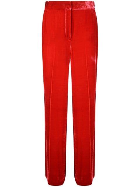 velvet-finish straight trousers by P.A.R.O.S.H.