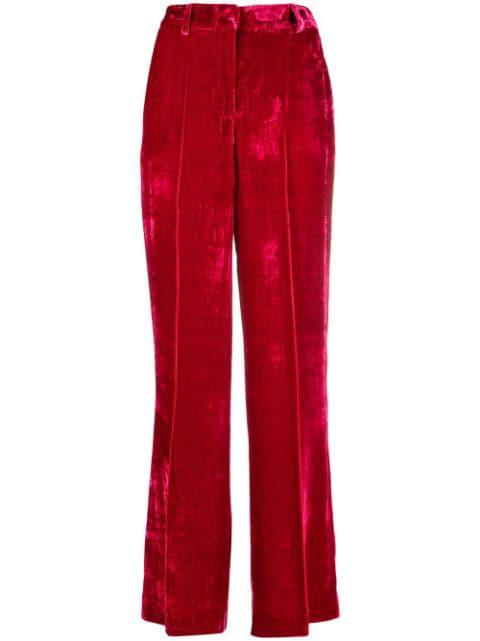 velvet wide-leg trousers by P.A.R.O.S.H.