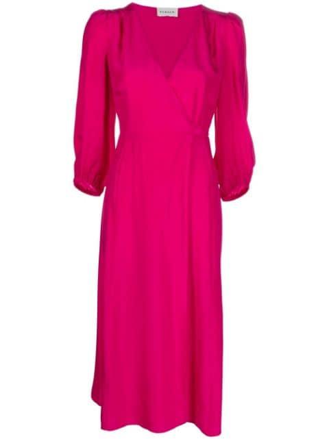 wraparound silk midi dress by P.A.R.O.S.H.