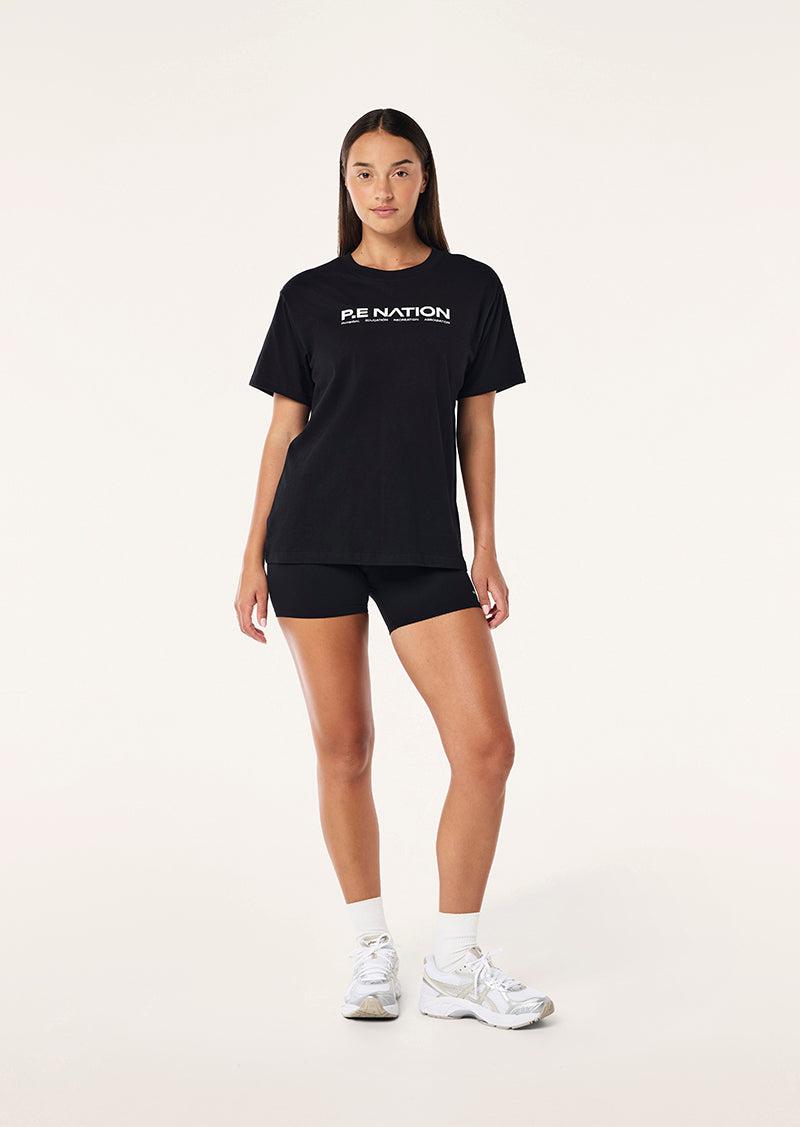 AERO SHORT SLEEVE TEE IN BLACK by P.E NATION