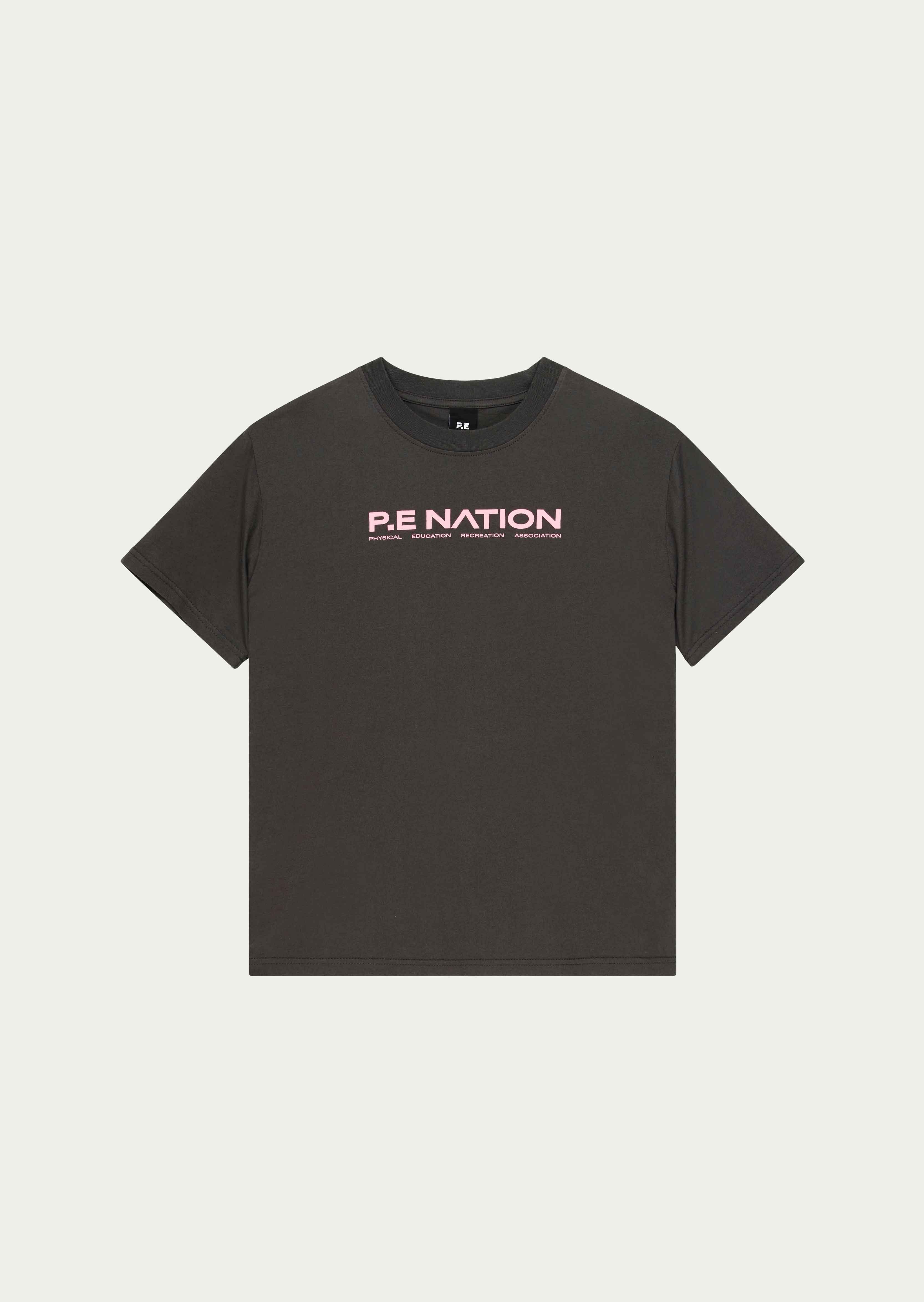 AERO SHORT SLEEVE TEE IN WASHED BLACK by P.E NATION