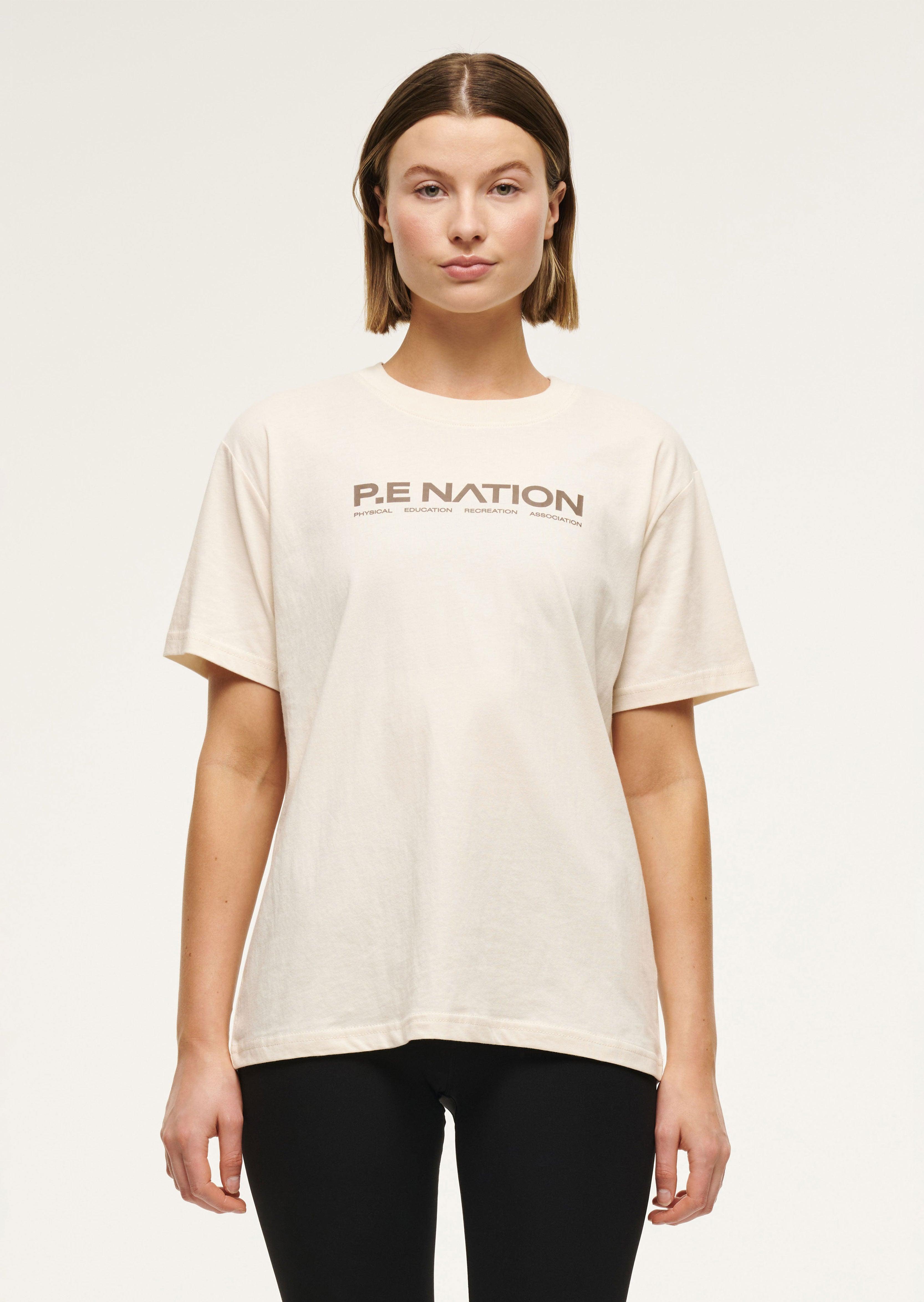 AERO SHORT SLEEVE TEE IN WHISPER WHITE by P.E NATION