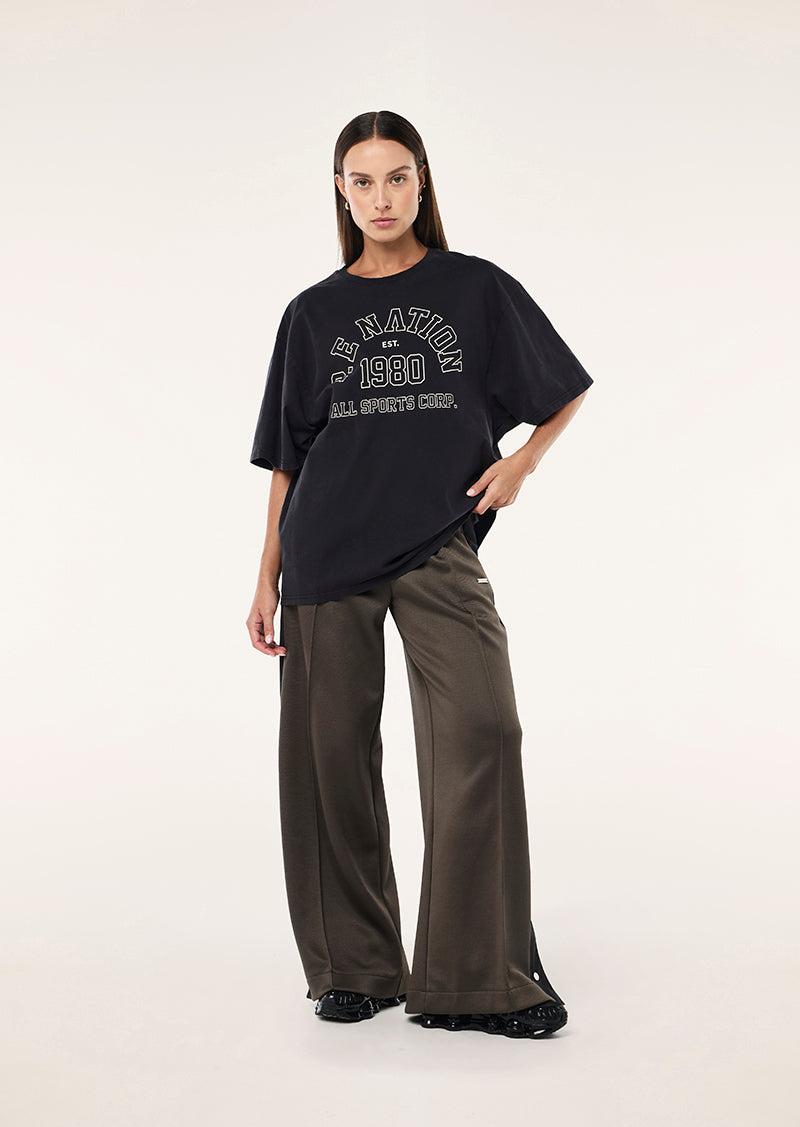 ALTITUDE TEE IN WASHED BLACK by P.E NATION