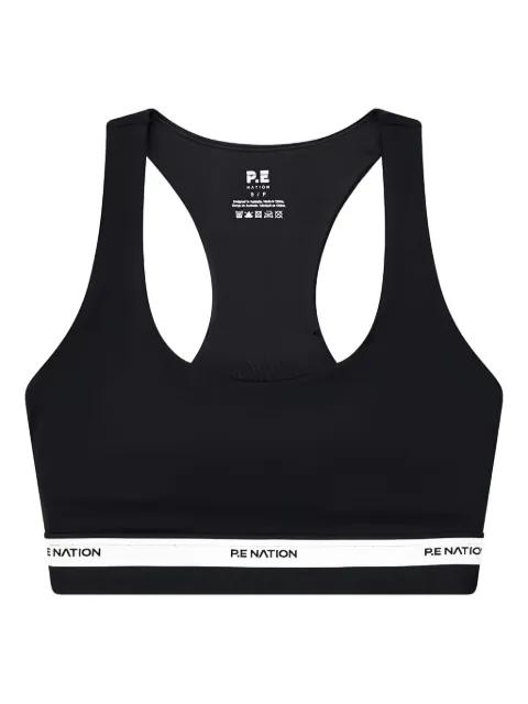 Avant racerback logo-band sports bra by P.E NATION