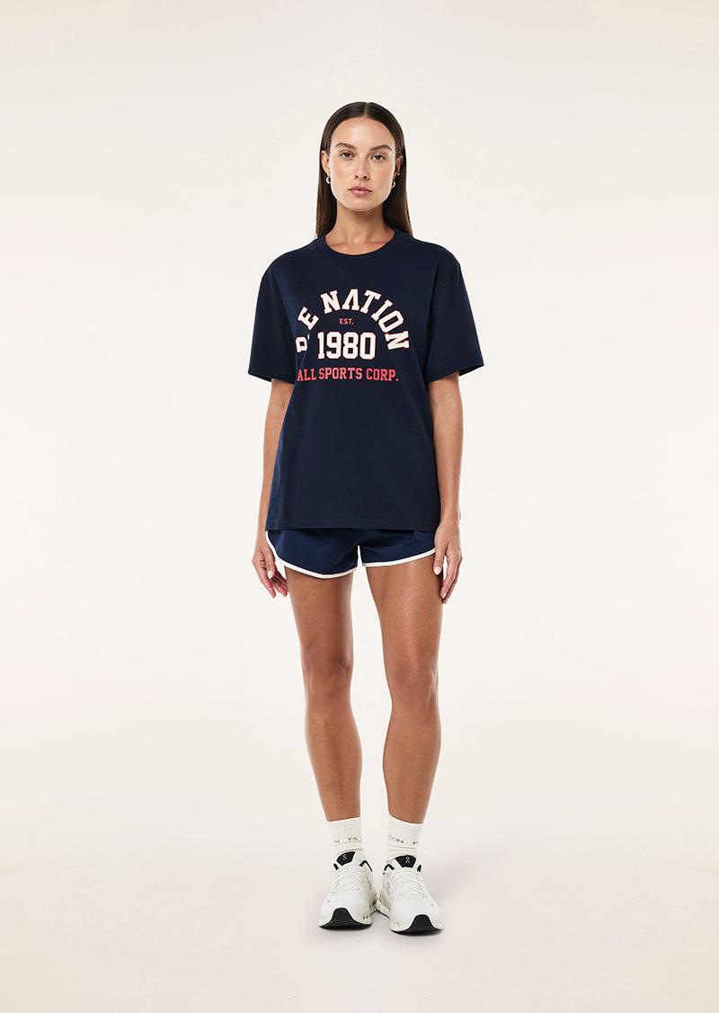 BACKSPIN TEE IN DARK NAVY by P.E NATION
