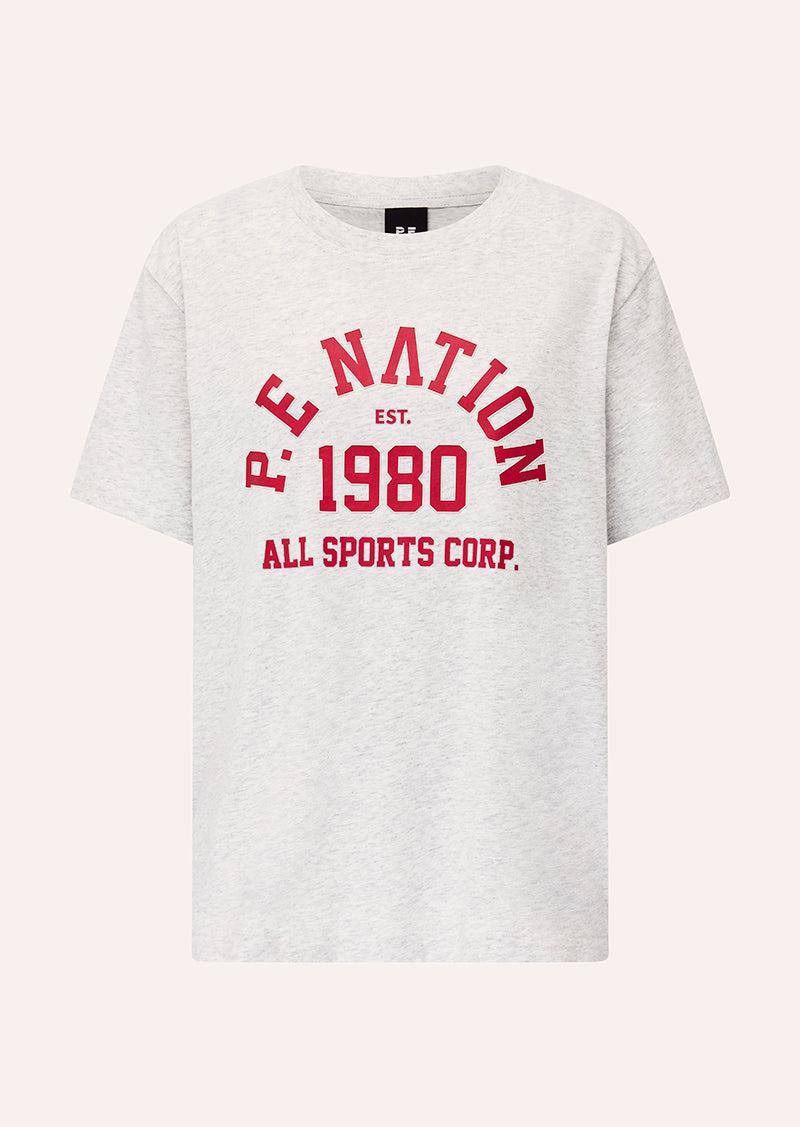 BACKSPIN TEE IN GREY MARLE by P.E NATION