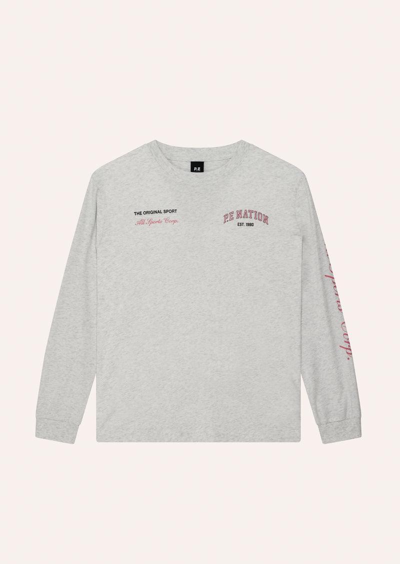 BASE LONG SLEEVE TEE IN GREY MARLE by P.E NATION