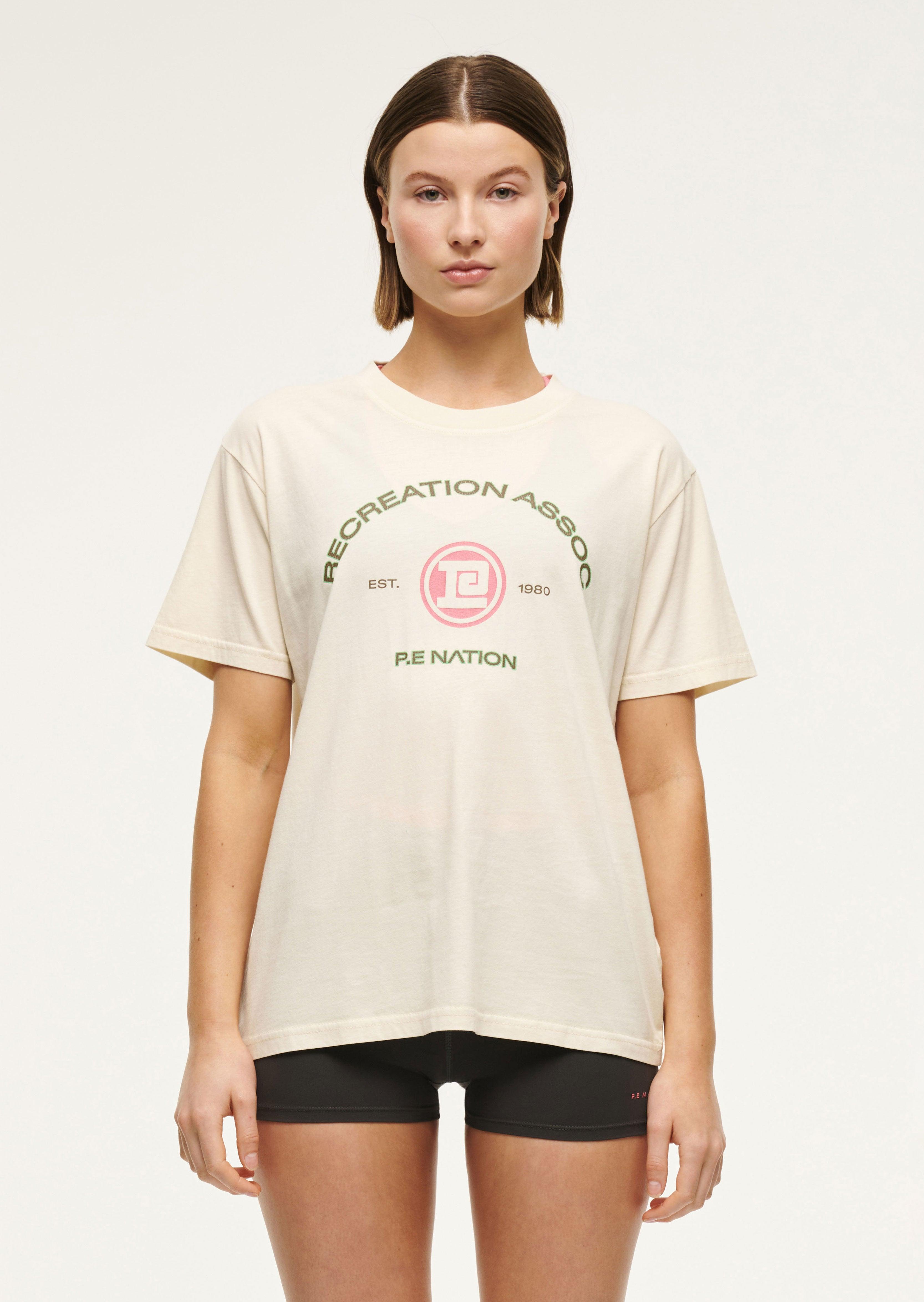 CRESCENT TEE IN WHISPER WHITE by P.E NATION