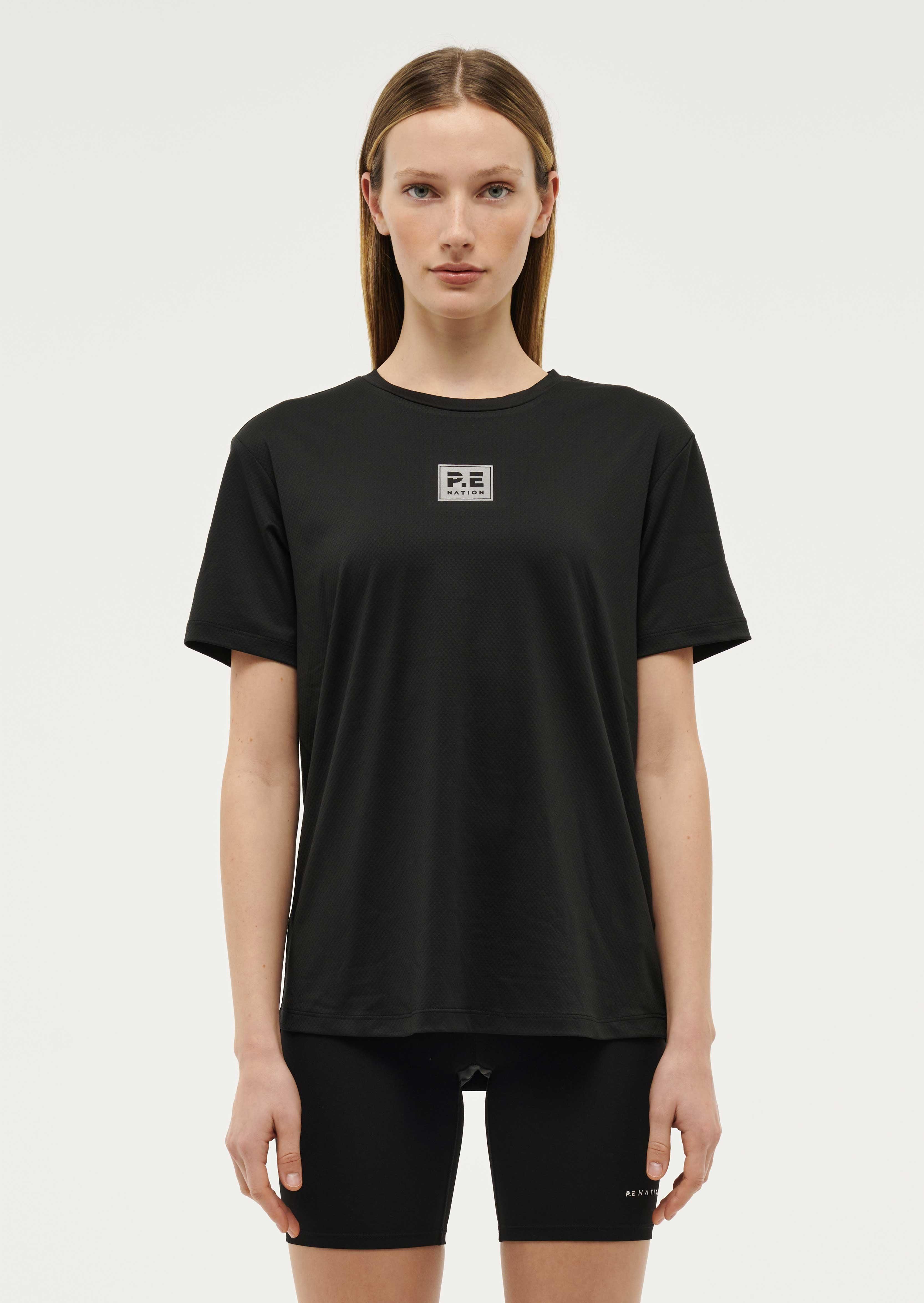 CROSSOVER TEE IN BLACK by P.E NATION
