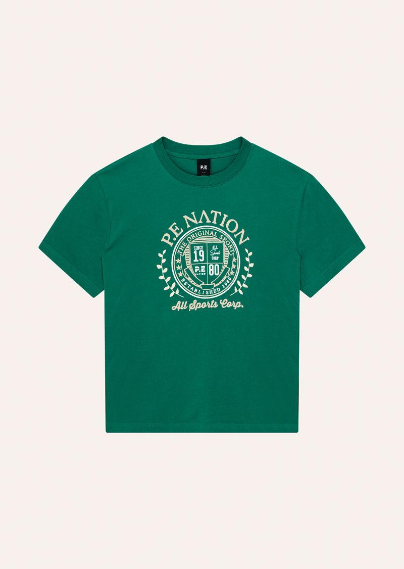 DEFEND TEE IN COLLEGE GREEN by P.E NATION