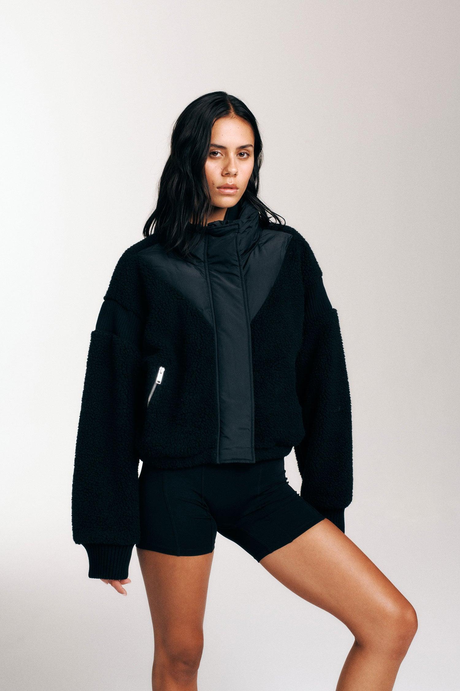 DISTRICT CROP JACKET IN BLACK by P.E NATION