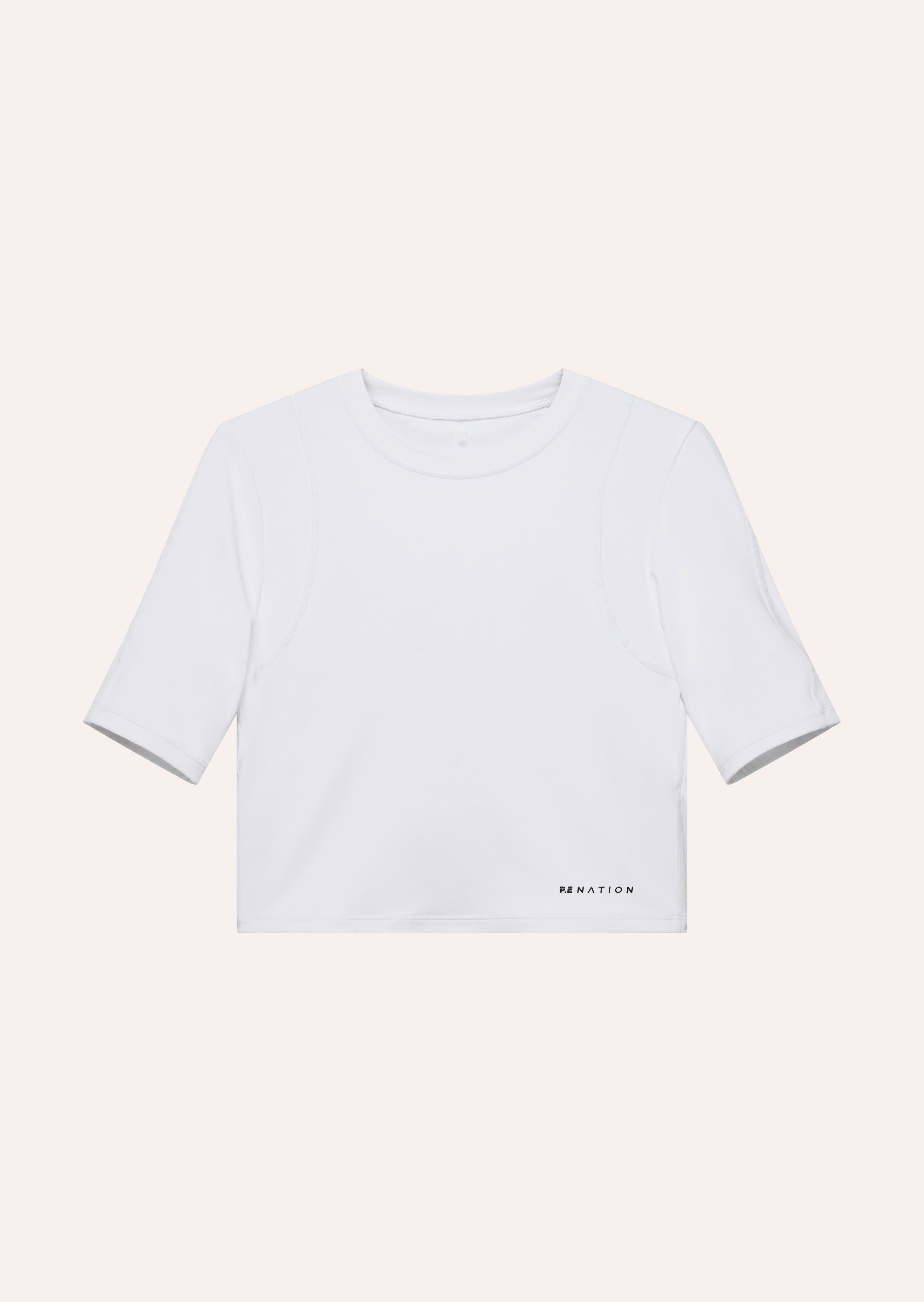 ELEMENTAL CROP TEE IN OPTIC WHITE by P.E NATION